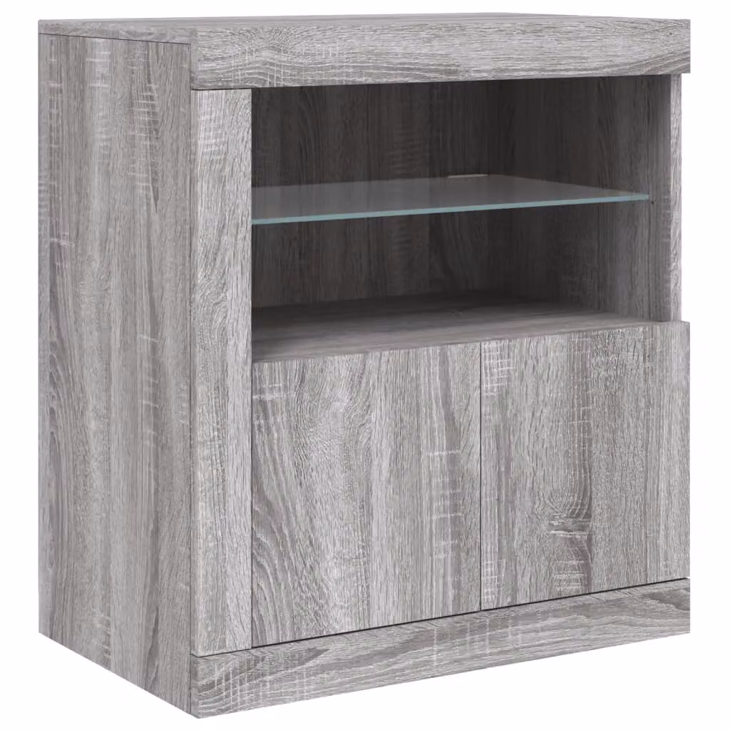 Berkfield Home Modern Grey Sideboard with Integrated LED Lighting W/D/H: 60.5 x 37 x 67 cm – 3