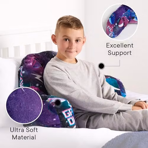 OHS Purple Neon Fleece Cuddle Cushion for Kids with Backrest and Arms – 6