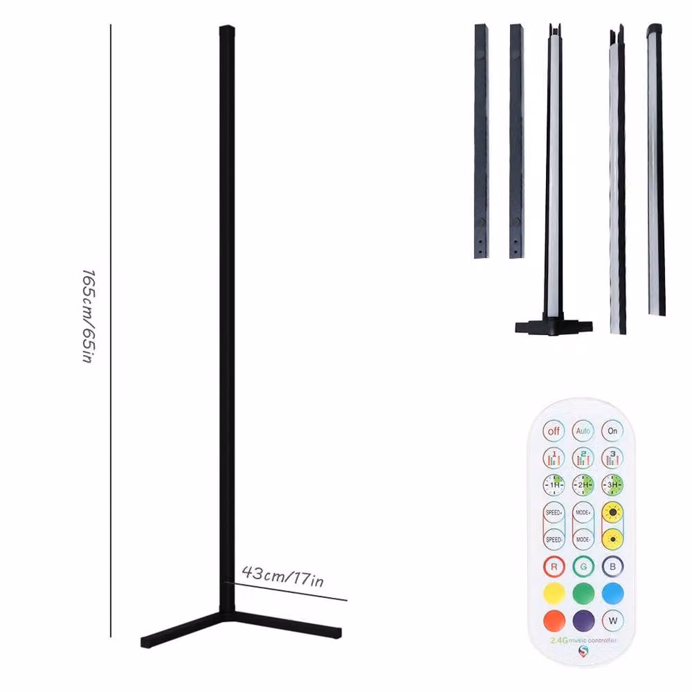 KORVIXA RGB LED Floor Corner Lamp in Black, Diameter: 40 cm, Height: 25 cm – 2