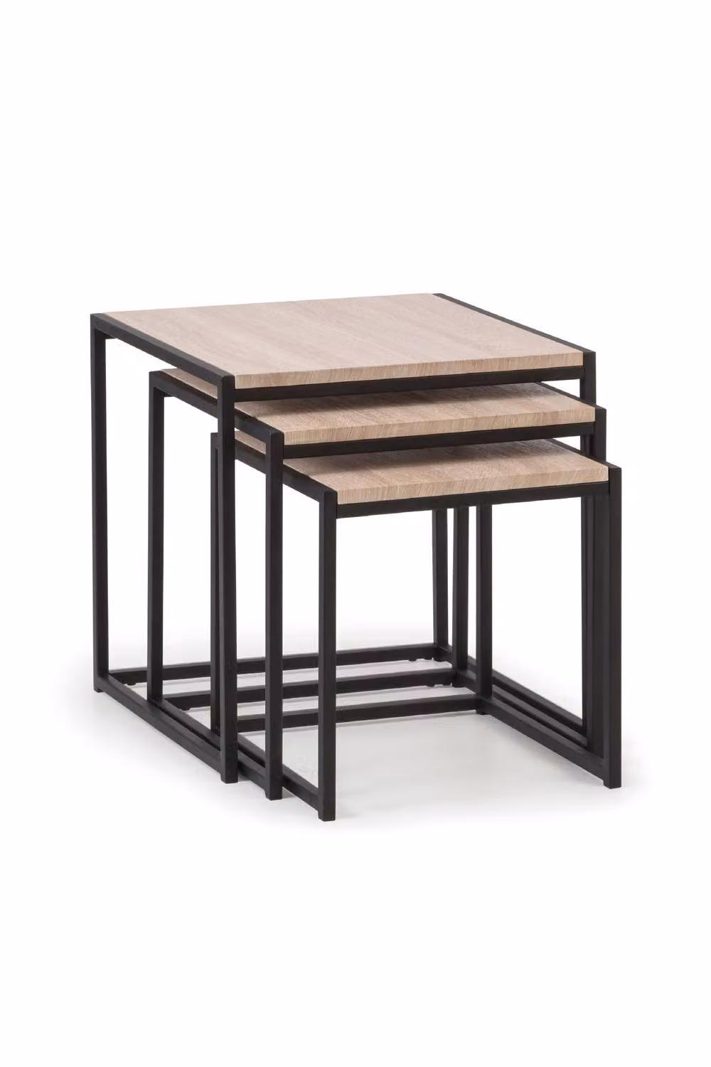 Julian Bowen Tribeca Nest of 3 Side Tables in Sonoma Oak Brown – 4