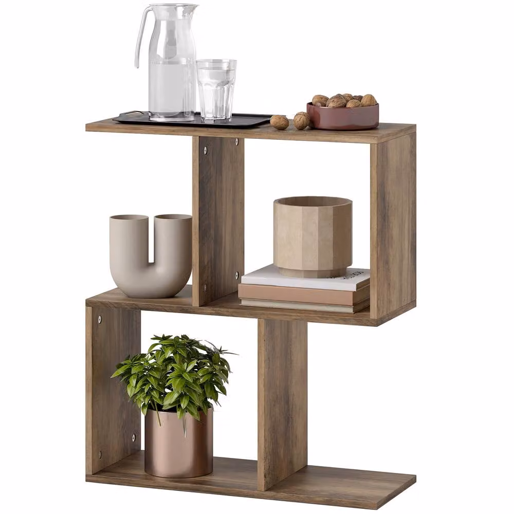 STILVORA Modern Side Table with 4 Compartments in Light Oak – 3