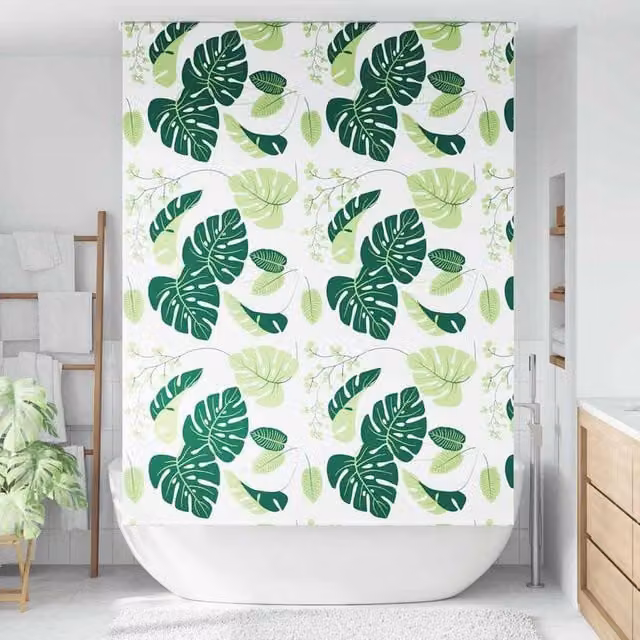 Berkfield Home Green Opaque Shower Roller Blind, W: 150 cm, H: 240 cm – 1