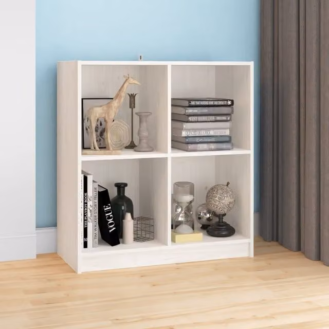 Berkfield Home White Solid Pinewood Sideboard W/D/H: 70 x 33 x 76 cm