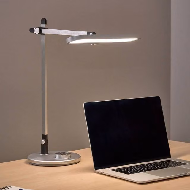 Wyld and Coco LED Desk Lamp in Silver with Adjustable Dimming and 3 CCT Modes – 1
