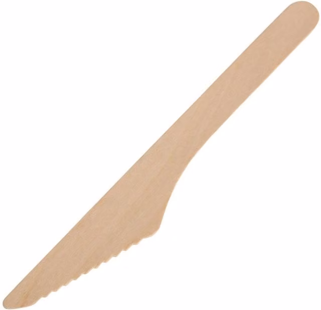 POP Pack of 50 Matte Brown and Beige Wooden Table Knives