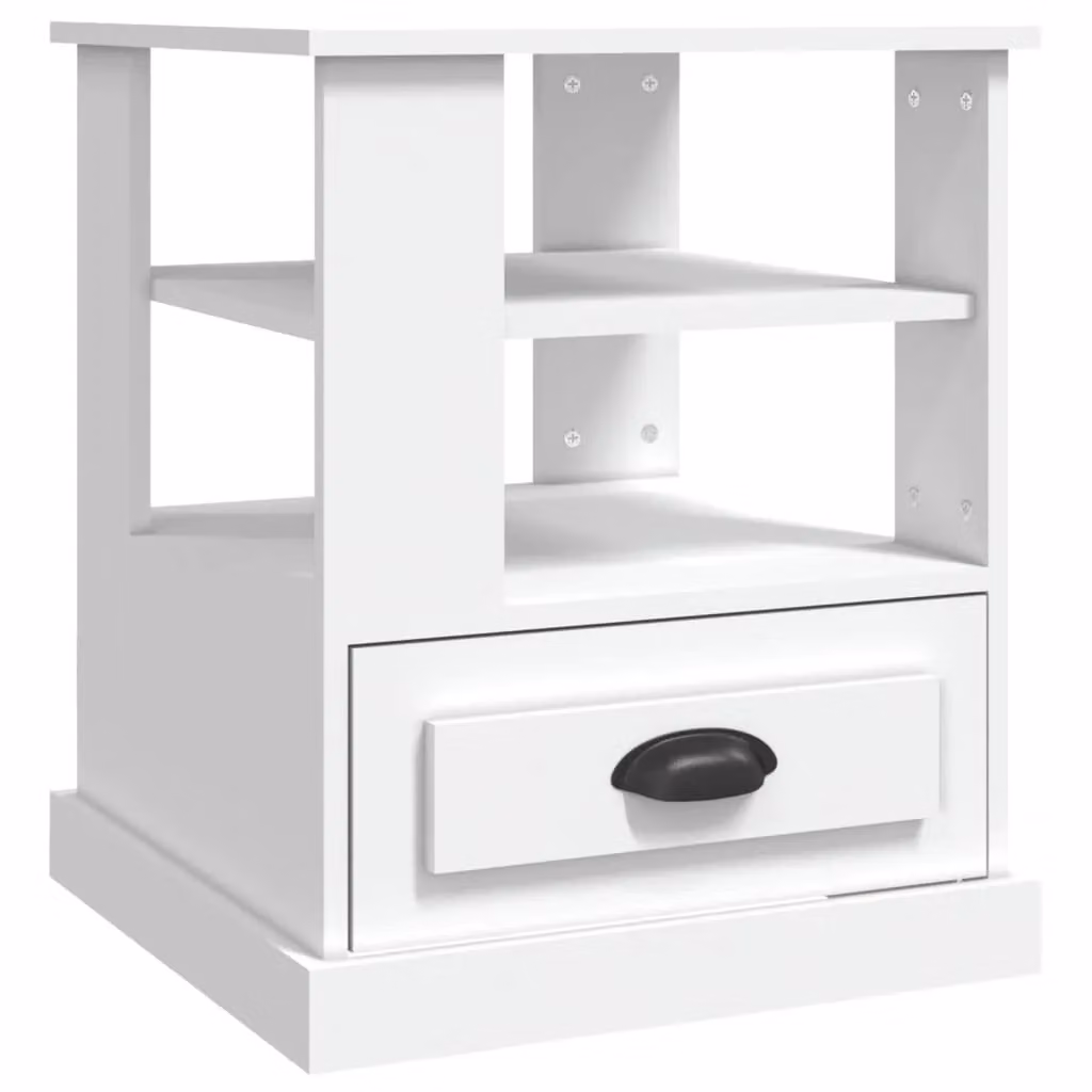 Berkfield Home White Side Table in Engineered Wood W/D/H: 50 x 50 x 60 cm – 2