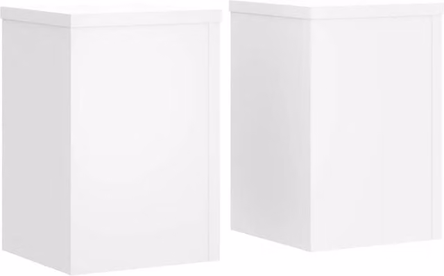 Berkfield Home Set of 2 Modern Square Plant Stands in White MDF Wood, W/D/H: 25 x 25 x 35 cm
