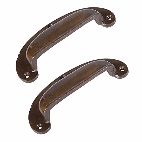 Hammer and Tongs Brass Shell Cabinet Drawer Pulls, Gold, Pack of 2