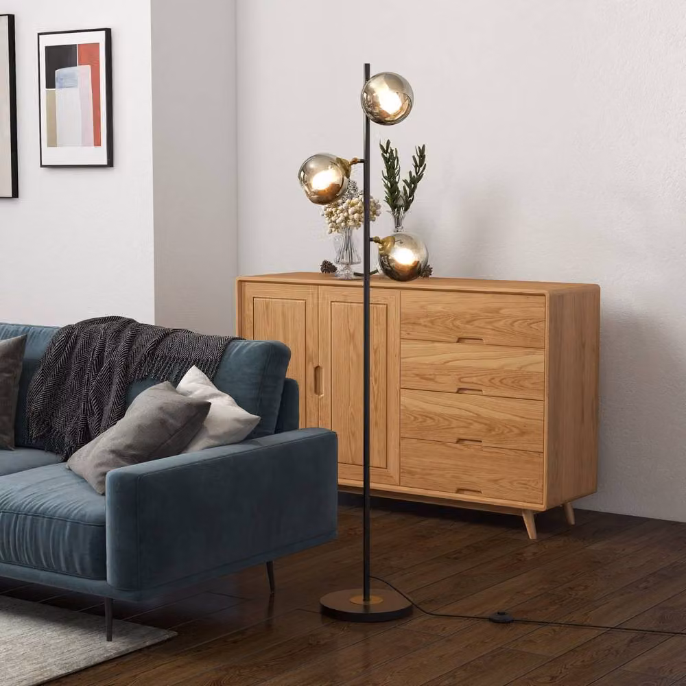Wyld Haus Kaviro 3 Light Tree Floor Lamp in Black and Grey, Height: 162 cm – 3