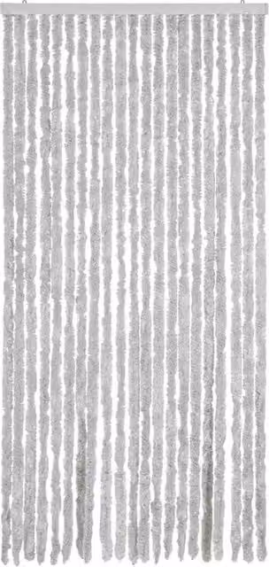 Berkfield Home Grey Chenille Soft Fly Curtain, W: 90 cm, H: 200 cm