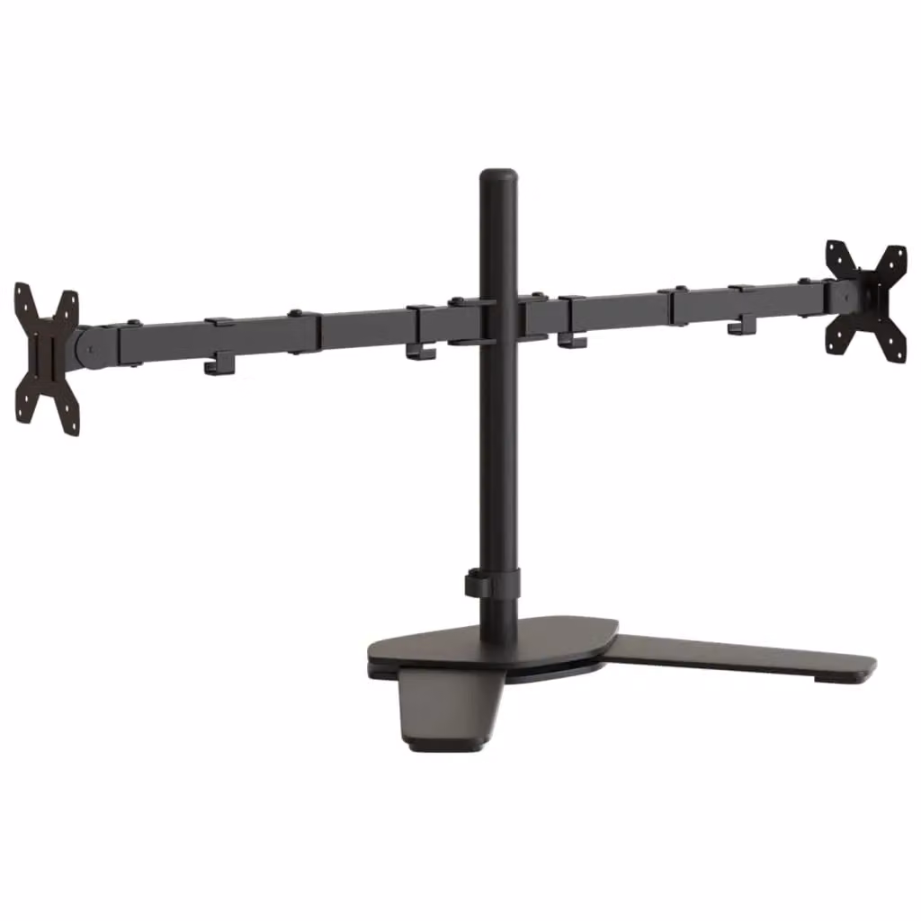 Berkfield Home Dual Monitor Stand in Black Steel with VESA 75/100 mm – 2