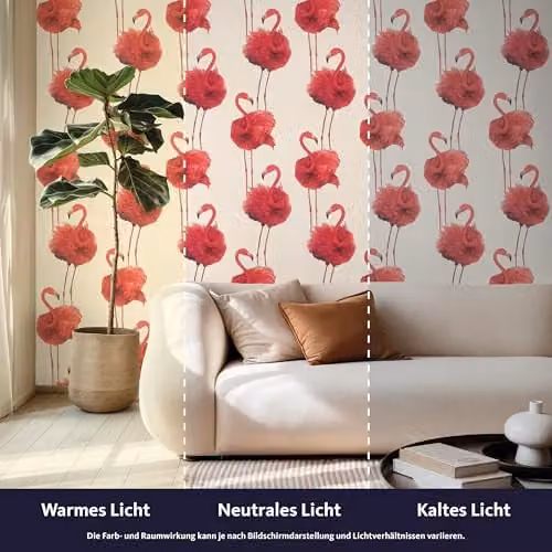 Rasch Flamazing Flamingo Self-Adhesive Non-Woven Wallpaper in Pink, Red and Purple – 5