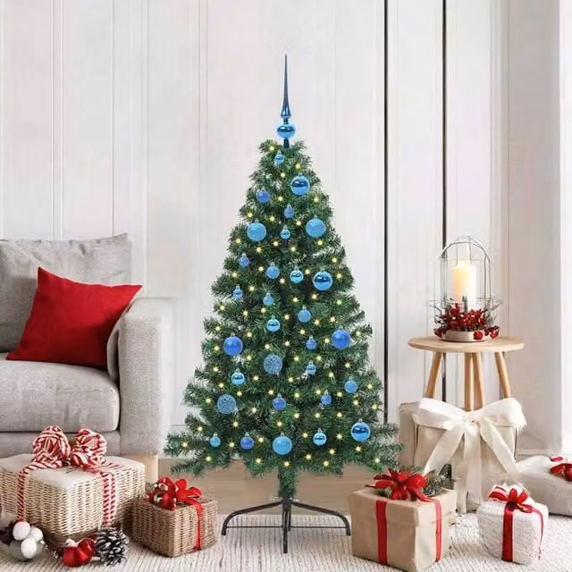 Berkfield Home Artificial Pre-lit Christmas Tree in Green, Height: 150 cm – 1