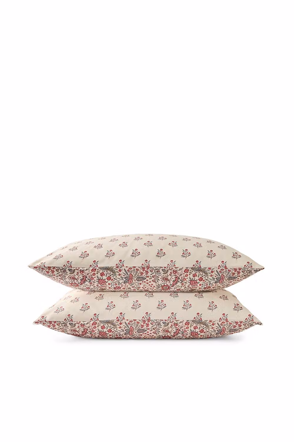 Christy Newstead Mulberry Reversible Cotton Sateen Standard Pillowcase Pair in Red and Multicolour Floral – 2
