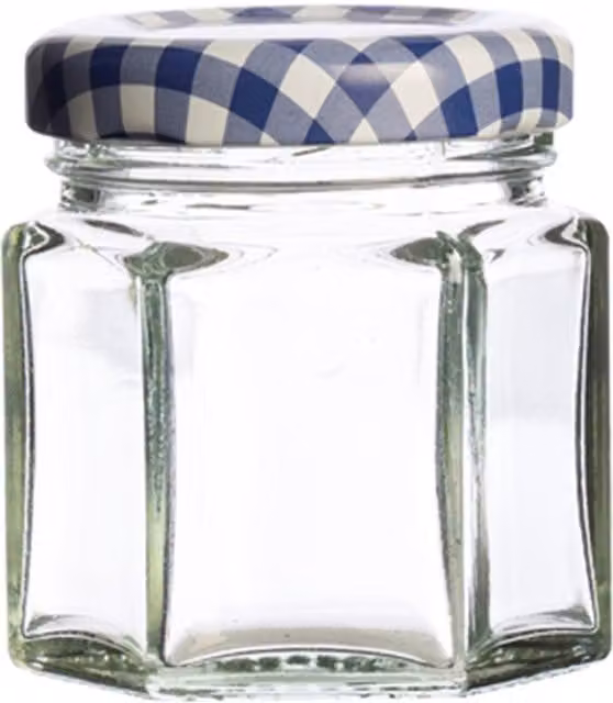 Kilner Mini Hexagonal Twist Top Glass Jar in Blue