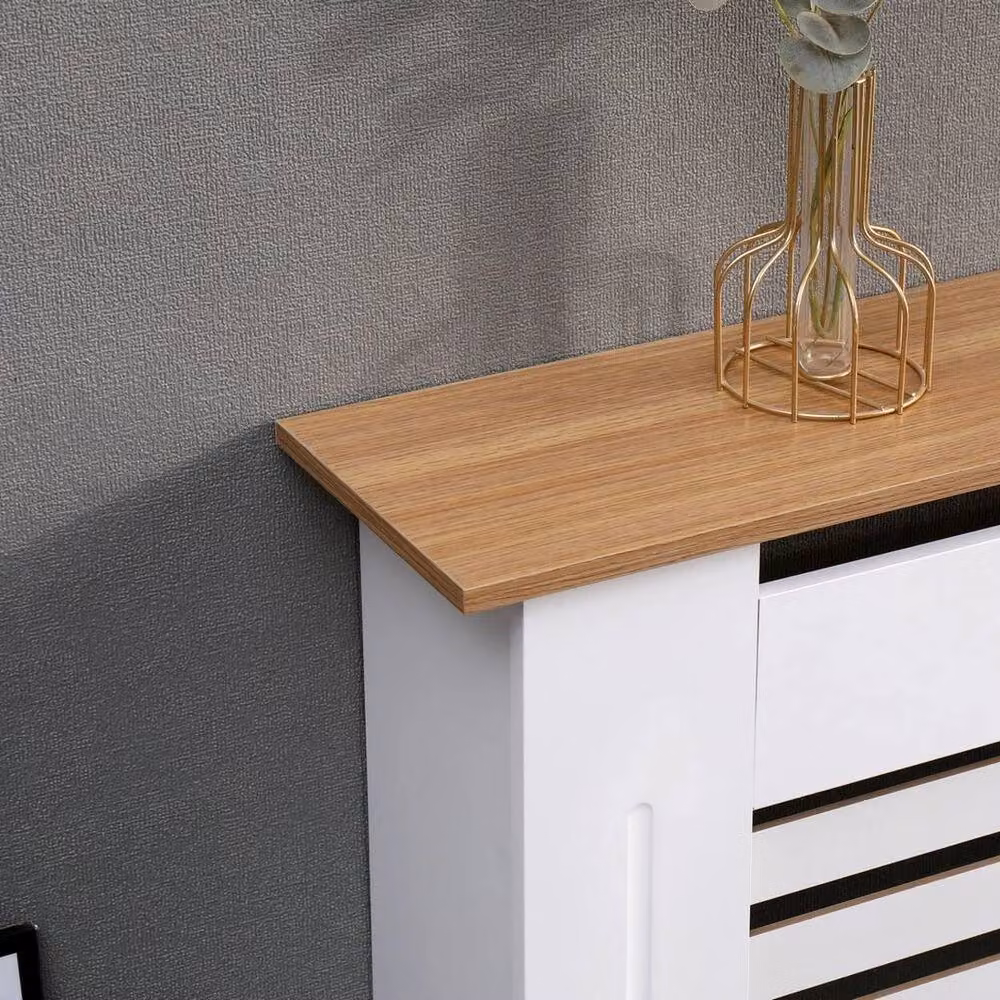 PAWNORA Large MDF Radiator Cover in White, W/D/H: 151.5 x 82 x 19 cm – 3