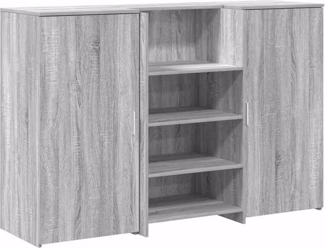 Berkfield Home Reception Desk in Grey Sonoma, W/D/H: 155 x 50 x 103.5 cm – 1