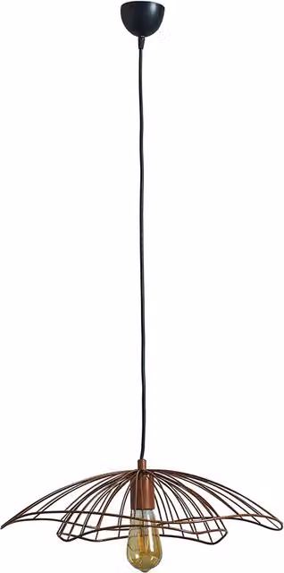 ValueLights Tiered Umbrella Design Copper Wire Ceiling Pendant Light Shade in Copper and Brown