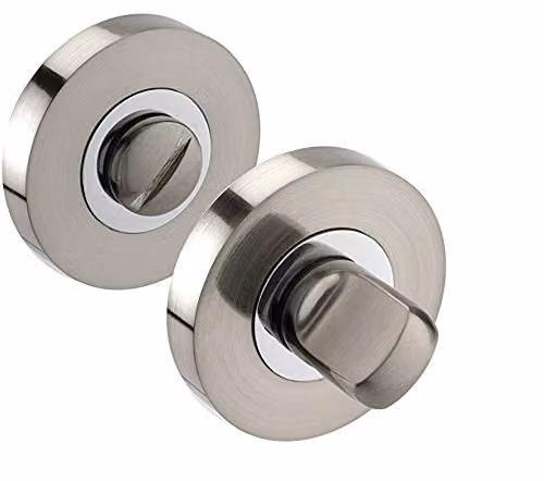 Sumison Ltd Golden Grace Toilet Door Thumb Twist Turn and Release Set in Gold and Silver Duo Chrome