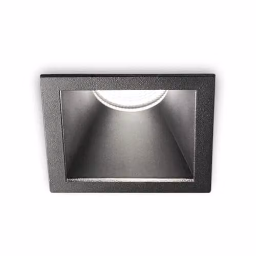 Netlighting Ideal Lux Game LED Square Recessed Spotlight, Black
