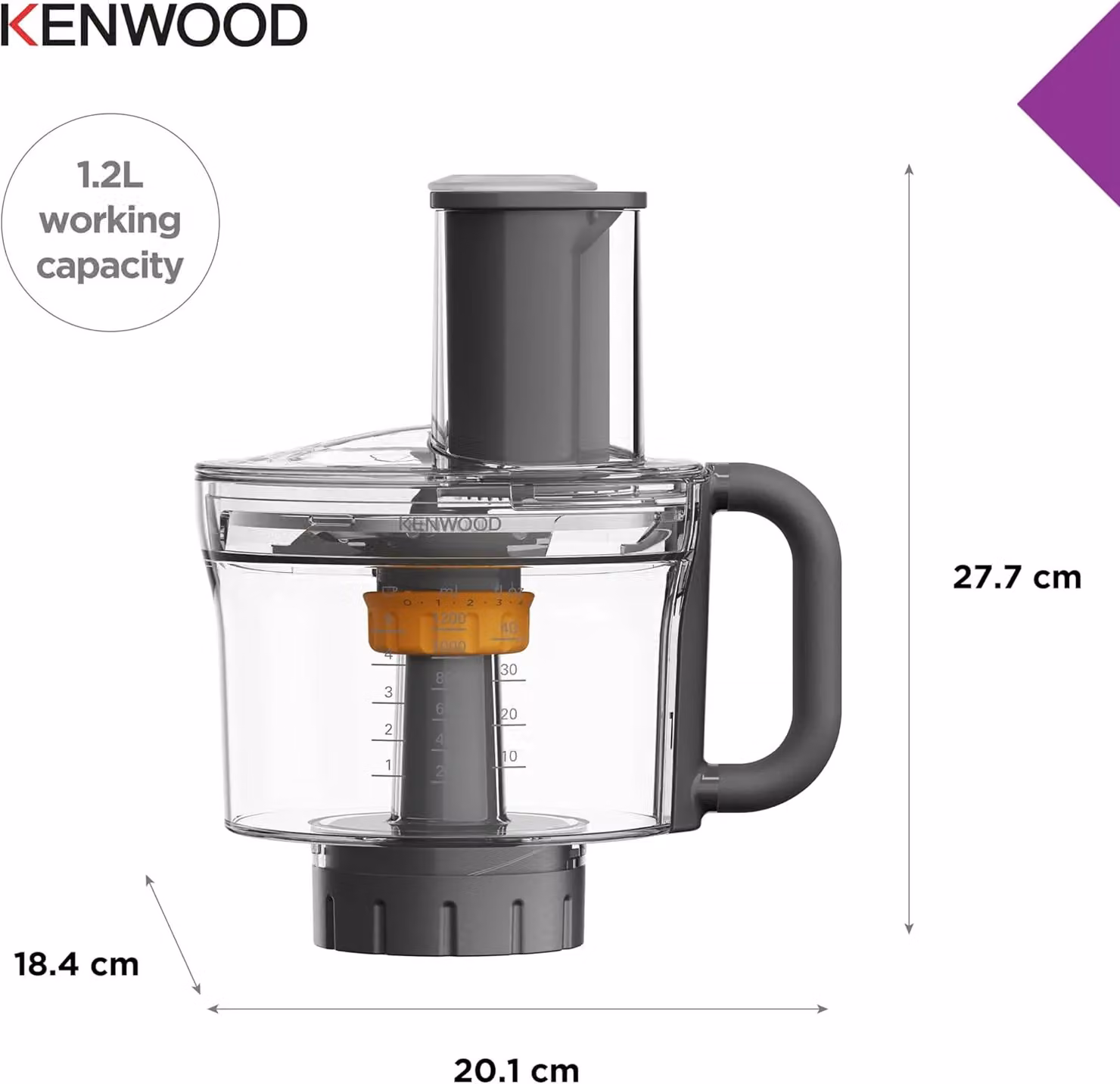 Kenwood Food Processor Attachment in White or Grey – 2