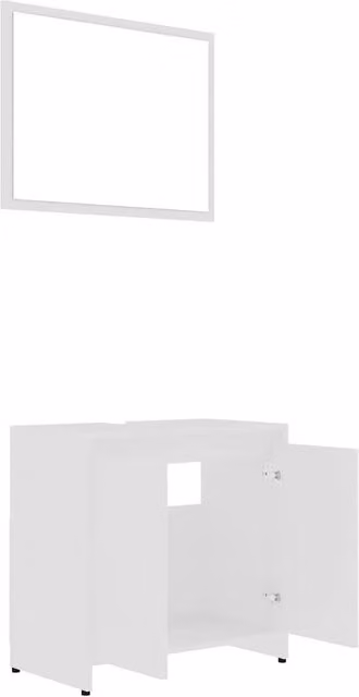 Berkfield Home Modern White MDF Freestanding Bathroom Vanity Unit with Hinged Doors and Internal Shelves W/D/H: 61 x 33 x 60 cm