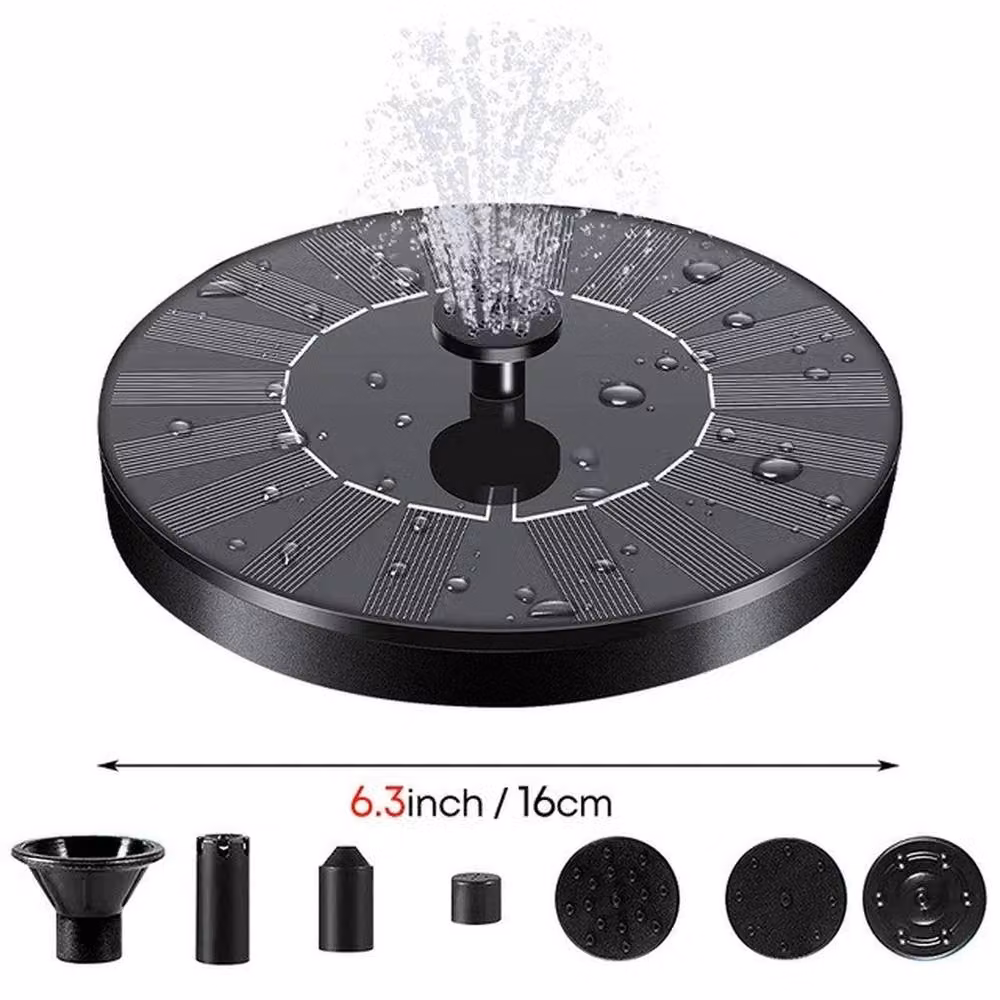 FLAVORA Solar Floating Fountain Pump Outdoor Water Feature, Black, W/D/H: 100 x 100 x 100 cm – 2