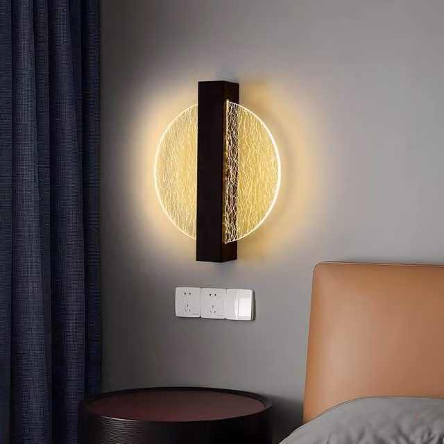 Goeco Modern Round LED Wall Light, 12W, Warm White 3000K, Black or Gold/Brass