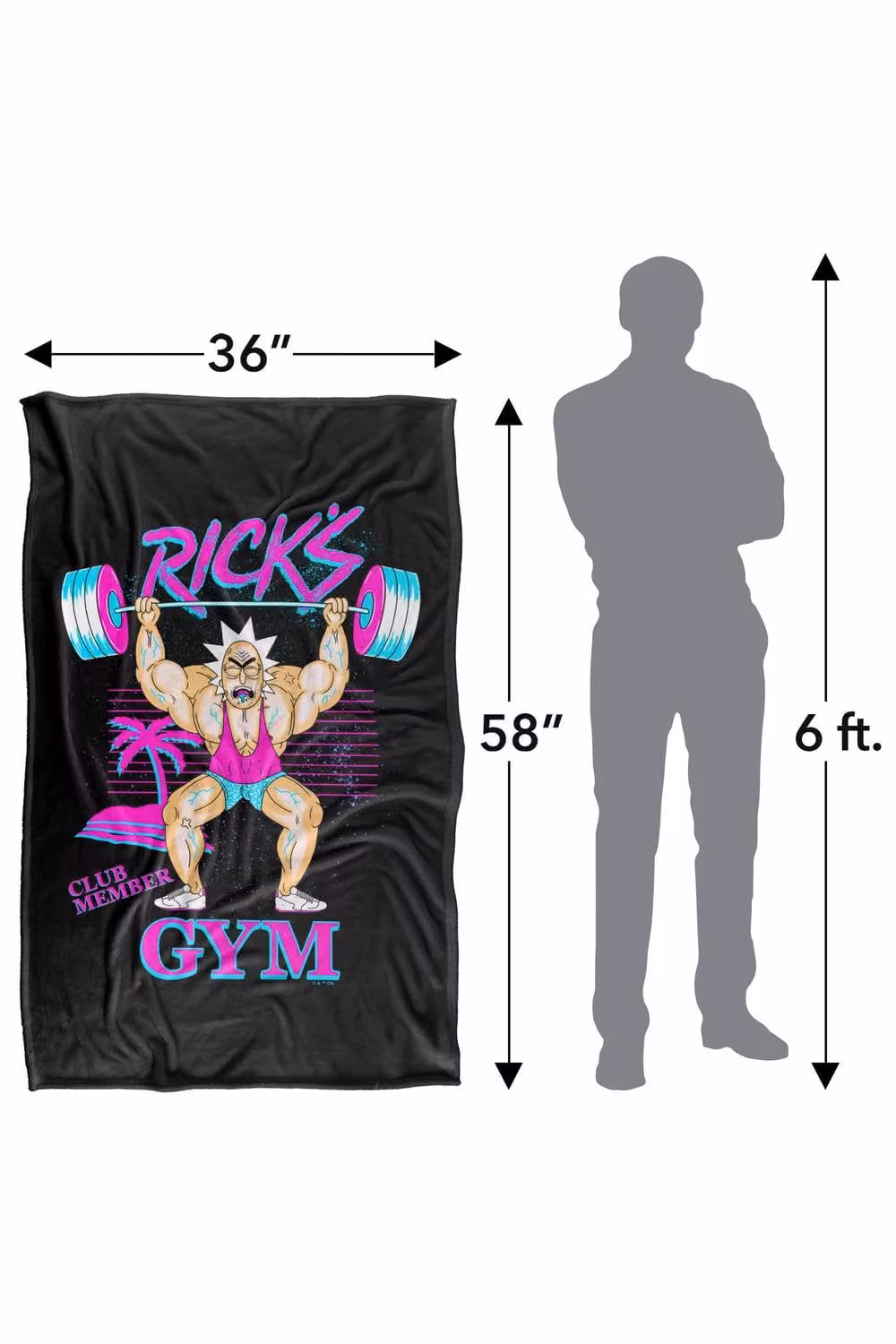 LOGOVISION Rick and Morty's Gym Silky Touch Super Soft Fleece Throw Blanket, Multicolour, W: 91.44 cm, L: 91.44 cm – 8