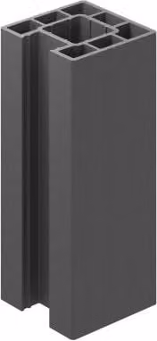 Ecoscape WPC Composite Fencing End Post, Graphite Grey, W: 12.5 cm, H: 194 cm