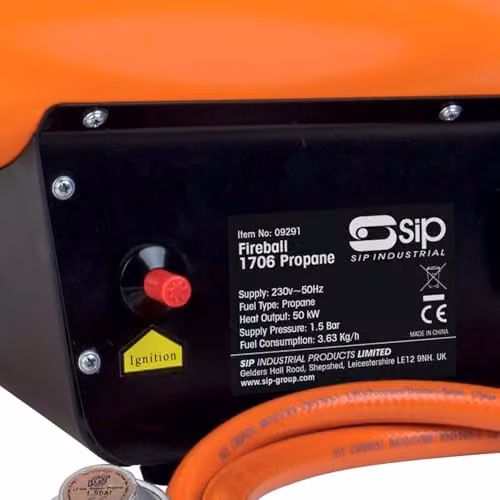 SIP FIREBALL 1706 Propane Gas Space Heater in Orange, Silver and Multicolour, W/D/H: 66.5 x 40.0 x 25.0 cm – 2
