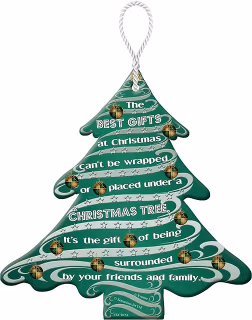 Sensations Christmas Tree Design Hanging Plaque in Multicolour