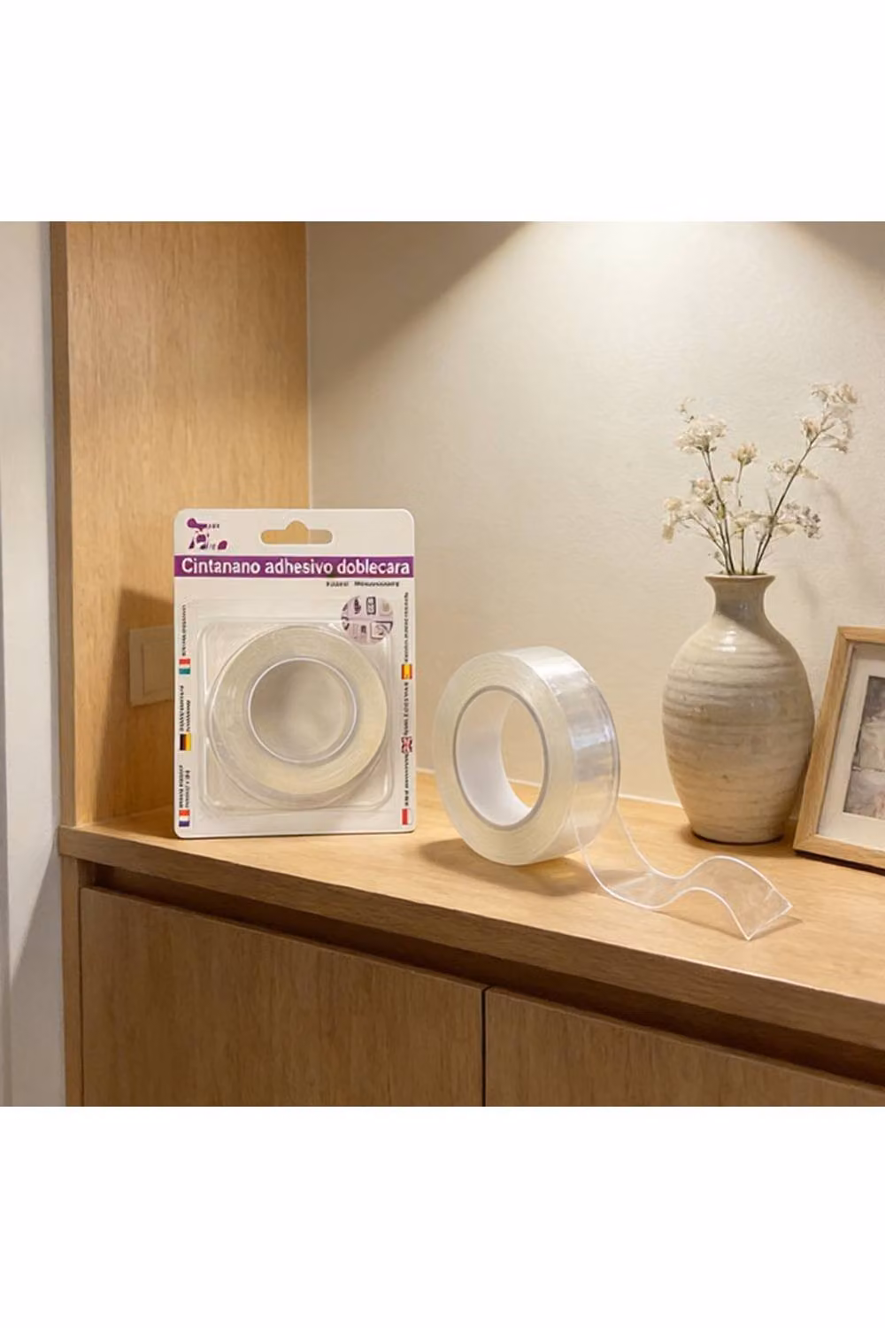 KDMD Reusable Waterproof Double Sided Clear Mounting Tape, Transparent, 1mm x 2m – 3