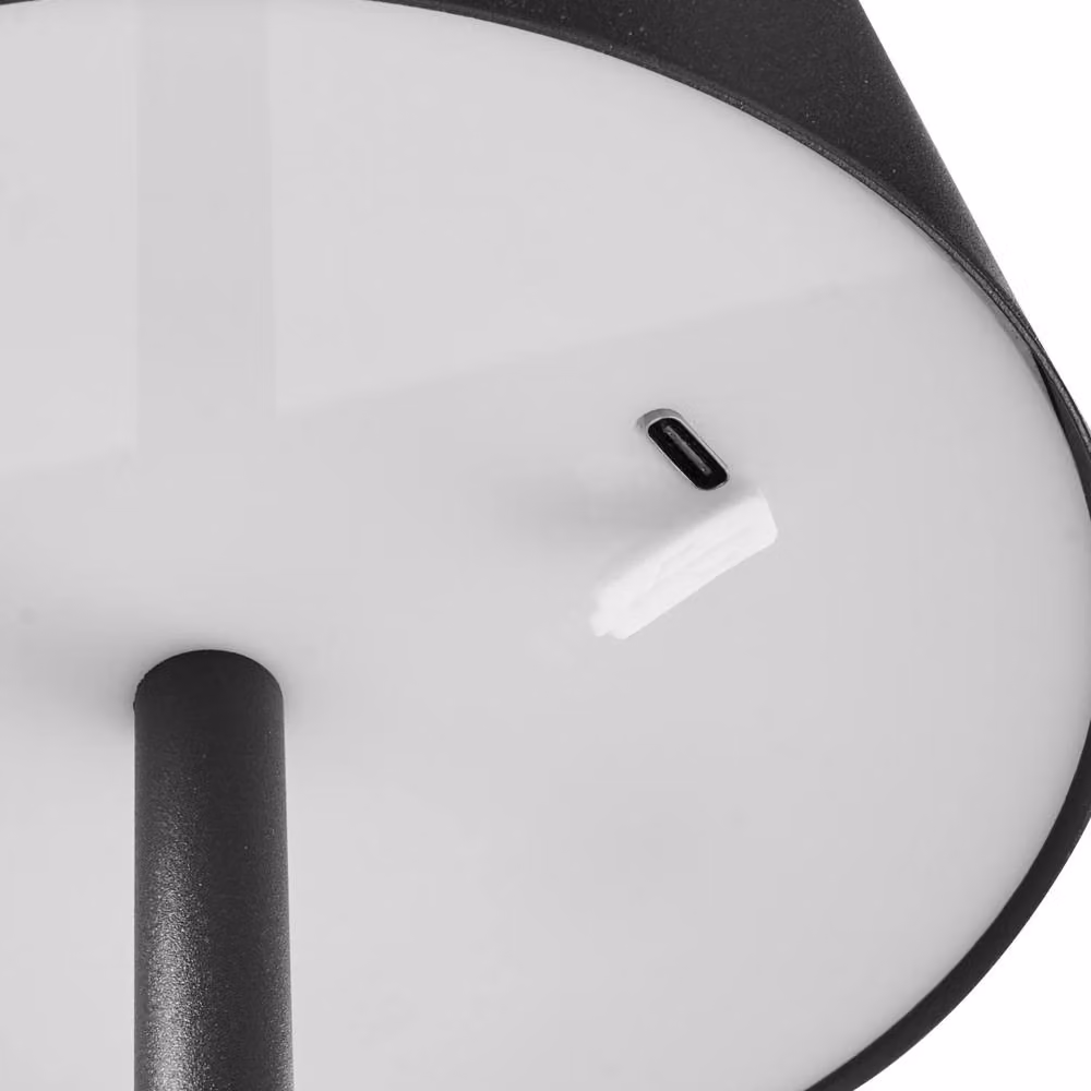 Wyld and Coco Black Metal Wireless LED Table Lamp with Dimmable Touch Control and Rechargeable Battery, H 37 cm x W 15 cm – 4