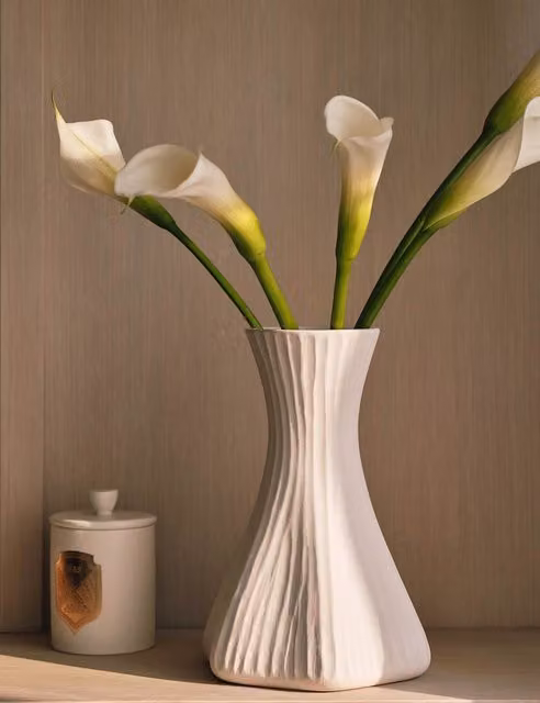 M&S x Kelly Hoppen Petal White Ceramic Vase