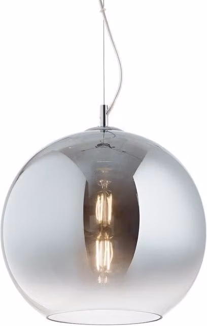Nemo Lighting Indoor Dome Ceiling Pendant Lamp in Chrome and Grey, Diameter: 40 cm