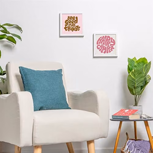 Nicola Spring Pack of 2 Square 3D Box Photo Frames in Black and White – 2