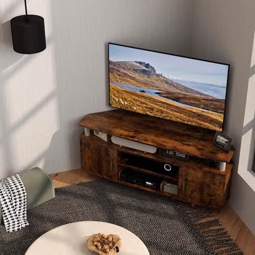 HOMCOM Rustic Brown TV Unit Cabinet with Storage Shelves for Living Rooms, W/D/H: 120 x 39.5 x 52 cm – 7