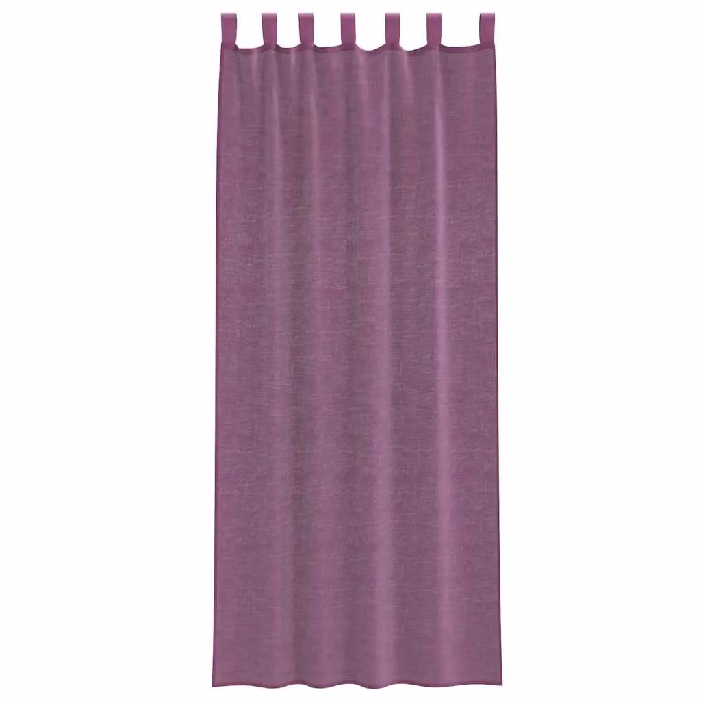 Berkfield Home Purple Voile Fabric Curtains with Rod Pockets, 2 Pack – 3