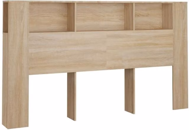 Berkfield Home Sonoma Oak Headboard Cabinet in Light Brown, W: 180 cm, D: 18.5 cm, H: 104.5 cm
