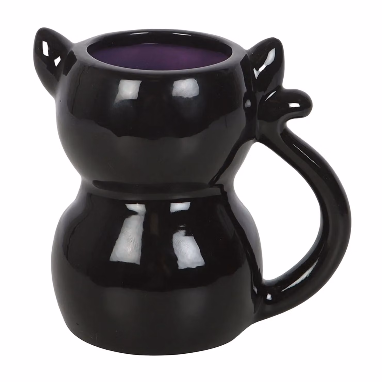 Something Different Cute and Creepy Black Cat Ceramic Mug in Black – 2
