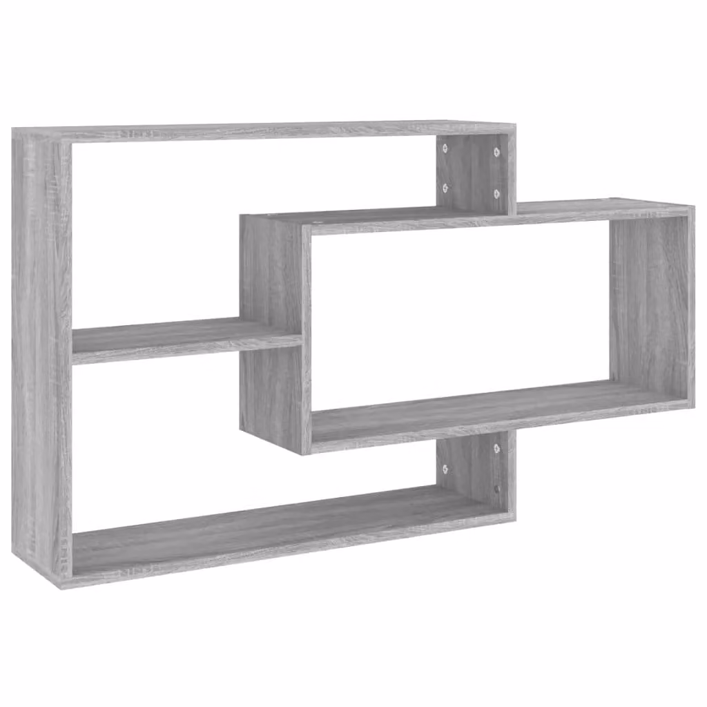 Berkfield Home Wall Mounted Shelf in Grey Sonoma, W: 104 cm, D: 20 cm, H: 58.5 cm – 2
