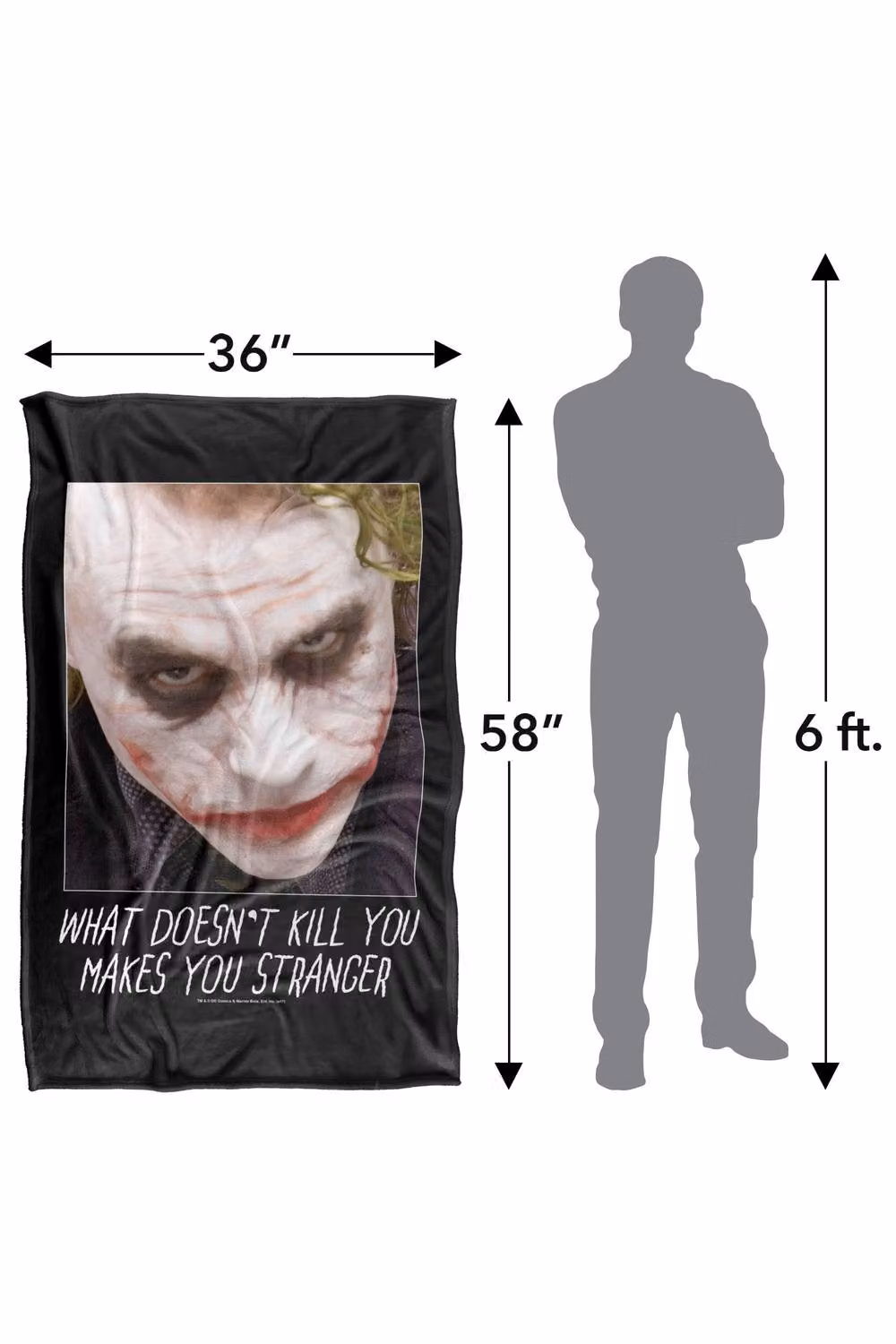 Warner Bros. Dark Knight Joker Silky Touch Super Soft Fleece Throw Blanket, Multicolour, W: 152.0 cm x D: 127.0 cm x H: 127.0 cm – 8