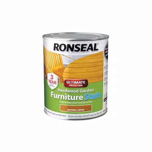 Ronseal Ultimate Protection Hardwood Garden Furniture Stain in Natural Cedar, 750ml – 2