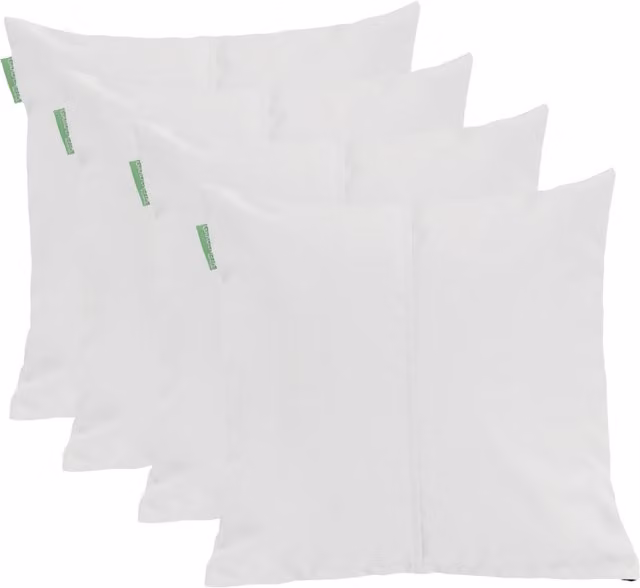 Gardenista Set of 4 White Plain Square Garden Scatter Cushions, W/D/H: 45.72 x 45.72 x 45.72 cm