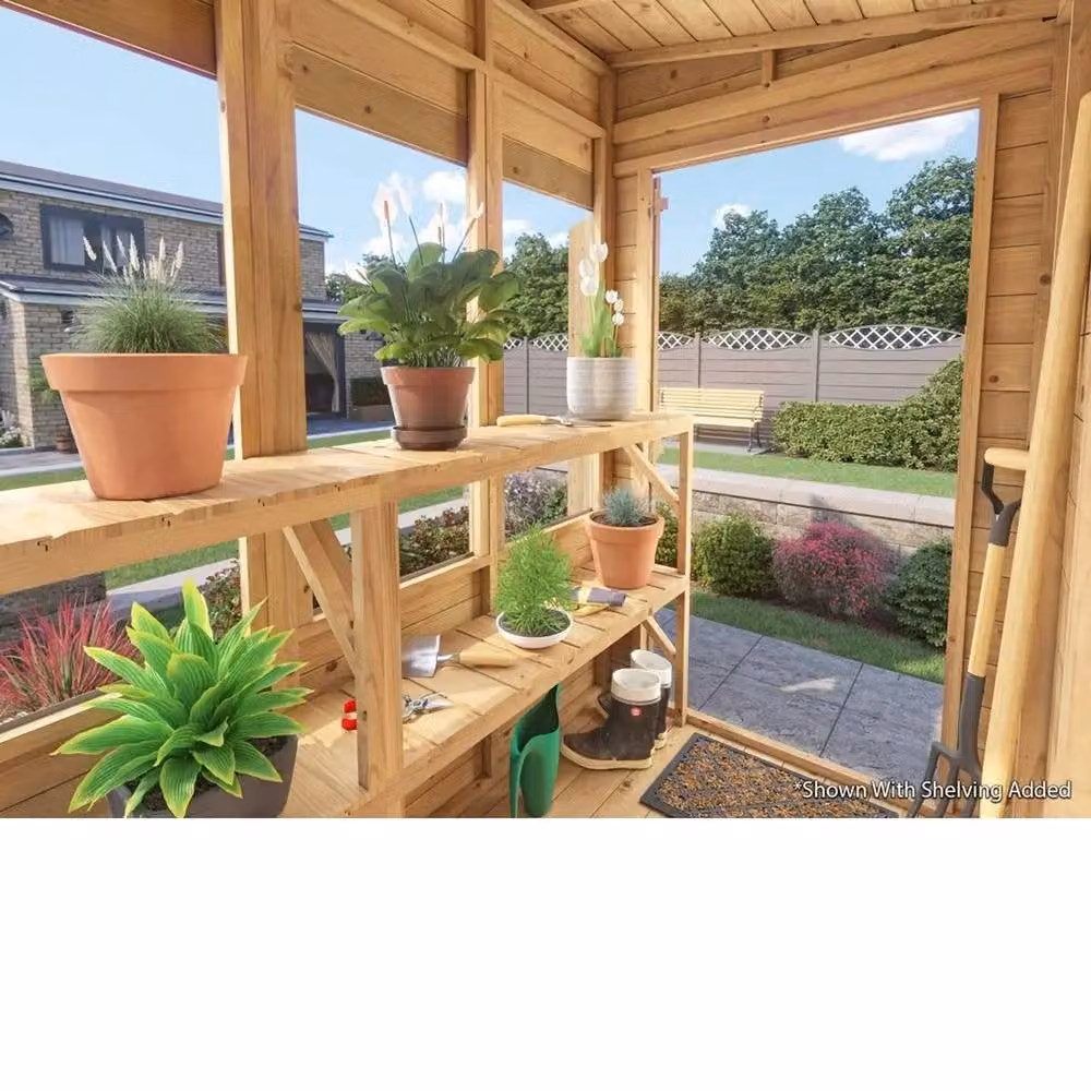 Dunster House Overlord Modular Wooden Potting Shed with Pent Roof, Brown, W: 120 cm, D: 180 cm, H: 209 cm – 8
