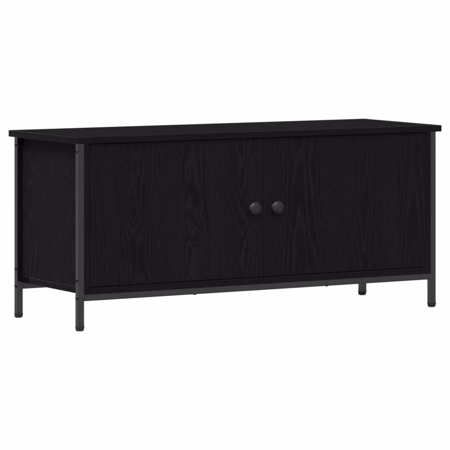 Berkfield Home Black Oak TV Stand in Black, W/D/H: 102 x 35 x 45 cm – 2