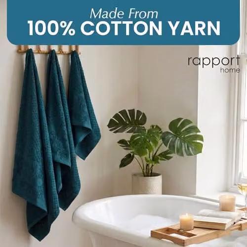 Rapport Home Versailles Jacquard 6-Piece Cotton Towel Bale Set in Petrol Blue – 3