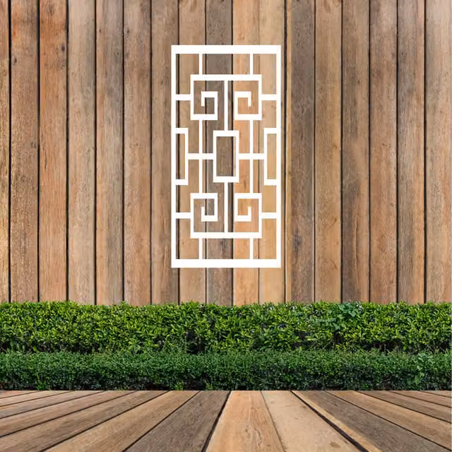 Laser Hut Olivaser Geometric Metal Wall Art in White and Black
