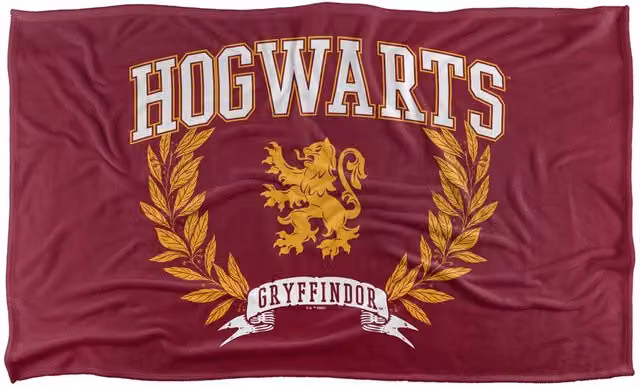Warner Bros. Harry Potter Hogwarts Gryffindor Red Multicolour Super Soft Fleece Throw Blanket W: 152 cm, D: 127 cm – 6